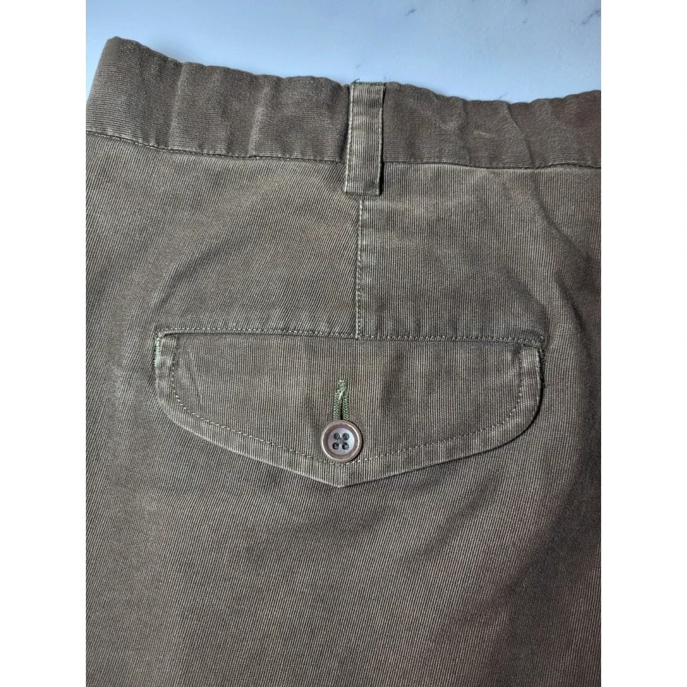 Banana Republic Smithfield Pleated Thin‎ Wale Corduroy Pant Olive Green/Brown 40
